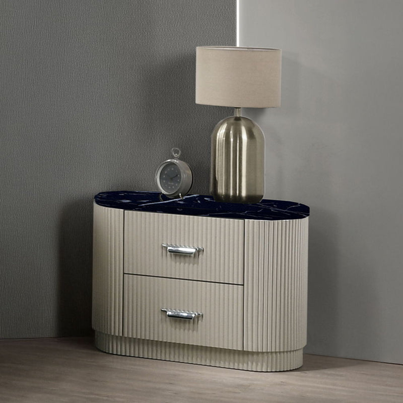 Travonte - Nightstand - Gray / Beige - R&R Furniture Gallery (Fountain Valley, CA)