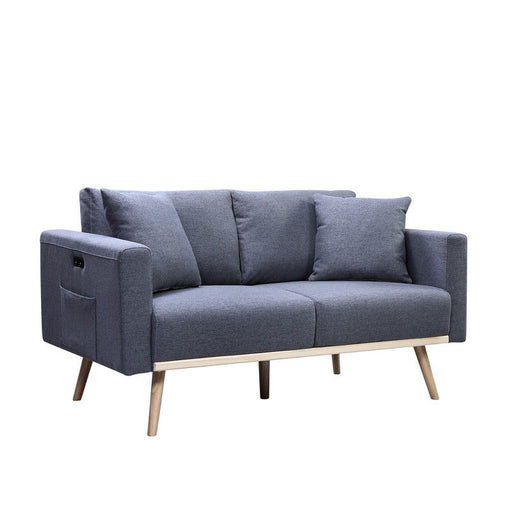 Easton - Fabric Loveseat With USB Charging Ports Pockets And Pillows - R&R Furniture Gallery (Fountain Valley, CA)