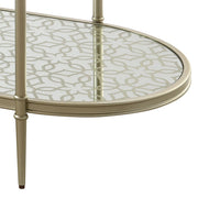 Zaba - TV Stand - Glass Top & Champagne - R&R Furniture Gallery (Fountain Valley, CA)
