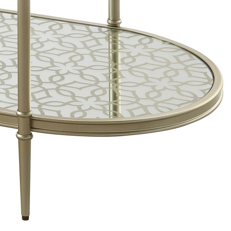 Zaba - TV Stand - Glass Top & Champagne - R&R Furniture Gallery (Fountain Valley, CA)