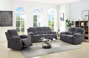 Kalen - Motion Glider Recliner - Gray Chenille - R&R Furniture Gallery (Fountain Valley, CA)