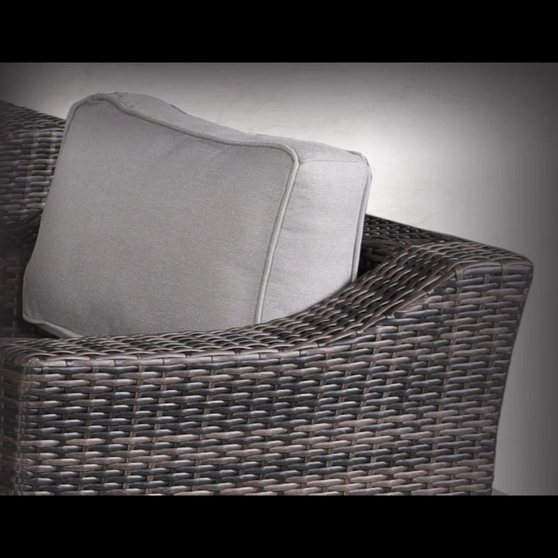 Outdoor Swivel Patio Chair With Cushions (Set of 2) - Brown - R&R Furniture Gallery (Fountain Valley, CA)