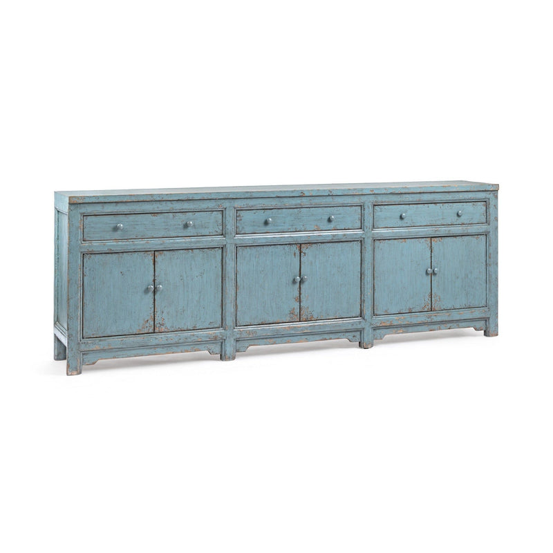 Classic Home Winford 3-drawer, 6-door buffet cabinet with wood finish, featuring a spacious storage design and elegant craftsmanship.