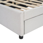 Upholstered Platform Bed With Brick Pattern Headboard And Twin Long Size Trundle - R&R Furniture Gallery (Fountain Valley, CA)