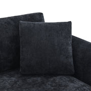 Luxe & Co. modern L-shaped cloud sectional sofa with oversized chaise, two pillows, four seats, and plush cushioning.