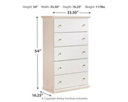 Bostwick Shoals - Five Drawer Chest - White - R&R Furniture Gallery (Fountain Valley, CA)