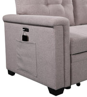 Nathan - Reversible Sleeper Sectional Sofa With Storage Chaise, USB Charging Ports And Pocket - R&R Furniture Gallery (Fountain Valley, CA)