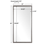 Uttermost Gabelle metallic silver wall mirror with a sleek, modern frame reflecting light and adding contemporary style.