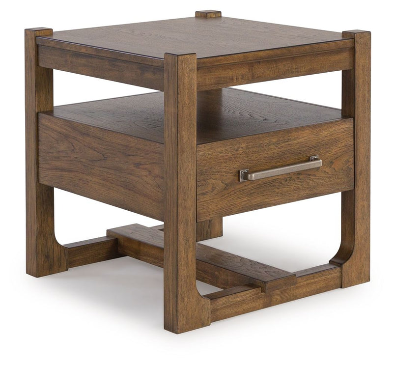 Cabalynn - Square End Table - Light Brown - R&R Furniture Gallery (Fountain Valley, CA)