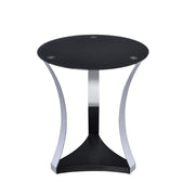 Geiger - End Table - Black Glass & Chrome - R&R Furniture Gallery (Fountain Valley, CA)