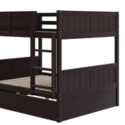 DreamHaus bunk bed with twin size trundle, featuring sturdy wooden frame and space-saving design for kids' bedroom.