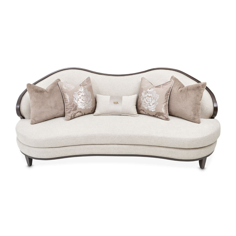 Camellia Field - Chenille Sofa - Beige / Dark Brown - R&R Furniture Gallery (Fountain Valley, CA)