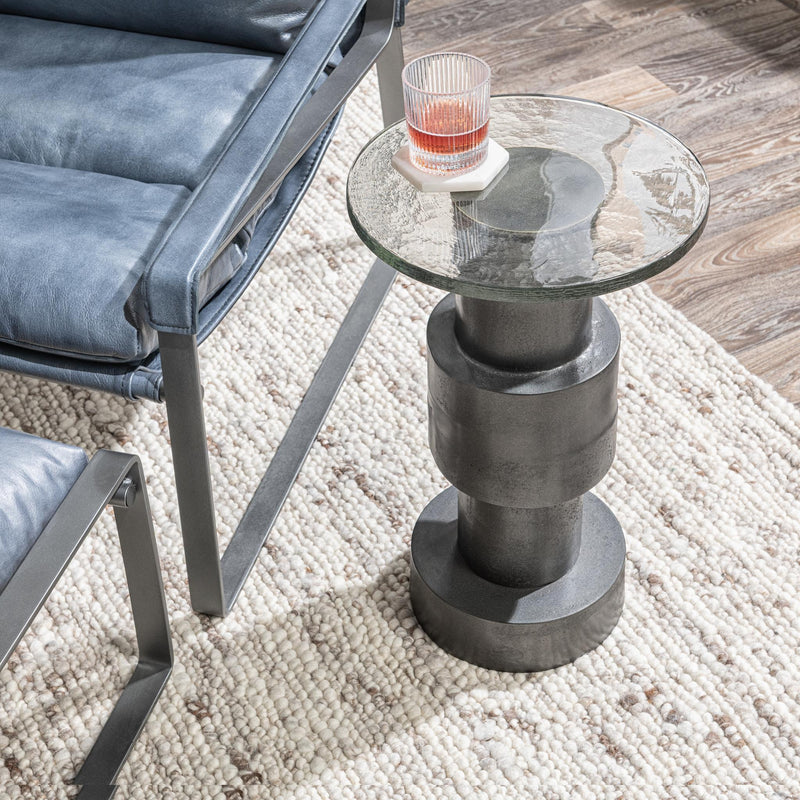Callen - Round Accent Table - Antique Nickel - R&R Furniture Gallery (Fountain Valley, CA)
