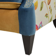 Anya - Boho Chic Wingback Accent Arm Chair - Floral / Leopard / Blue Teal / Yellow Gold - R&R Furniture Gallery (Fountain Valley, CA)