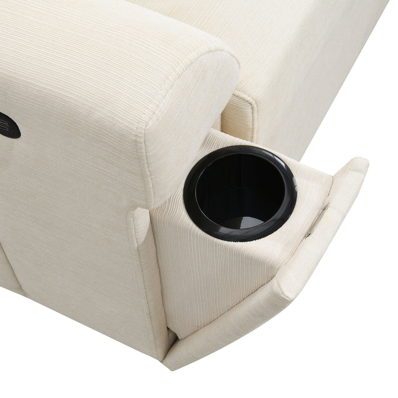 U Shaped Sectional Sofa 6 Seat Couch Set With Oversized Ottoman, Hidden Armrest Storage And Cup Holders USB Charging Ports Wide Seat Sofa - R&R Furniture Gallery (Fountain Valley, CA)