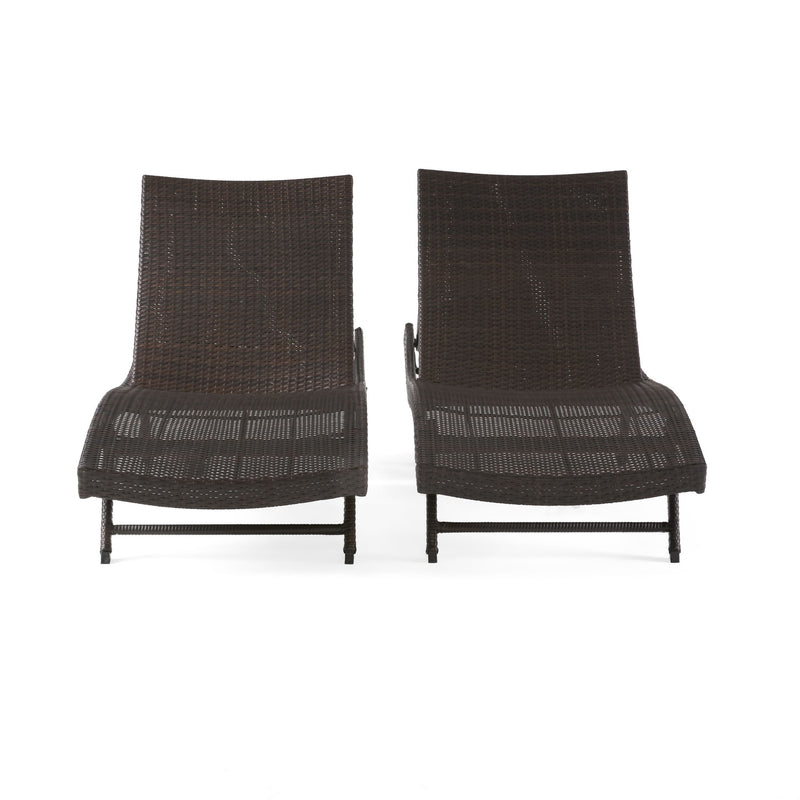 Kauai - Modern Style Wicker Chaise Lounge - Brown Multi - R&R Furniture Gallery (Fountain Valley, CA)