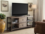 Gorden - TV Stand - Weathered Oak & Antique Silver Metal - R&R Furniture Gallery (Fountain Valley, CA)