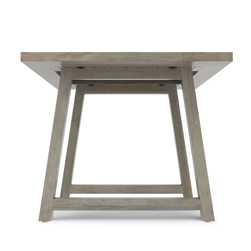 Simpli-Home Whitley dining table with wooden surface and modern design, ideal for contemporary dining rooms.