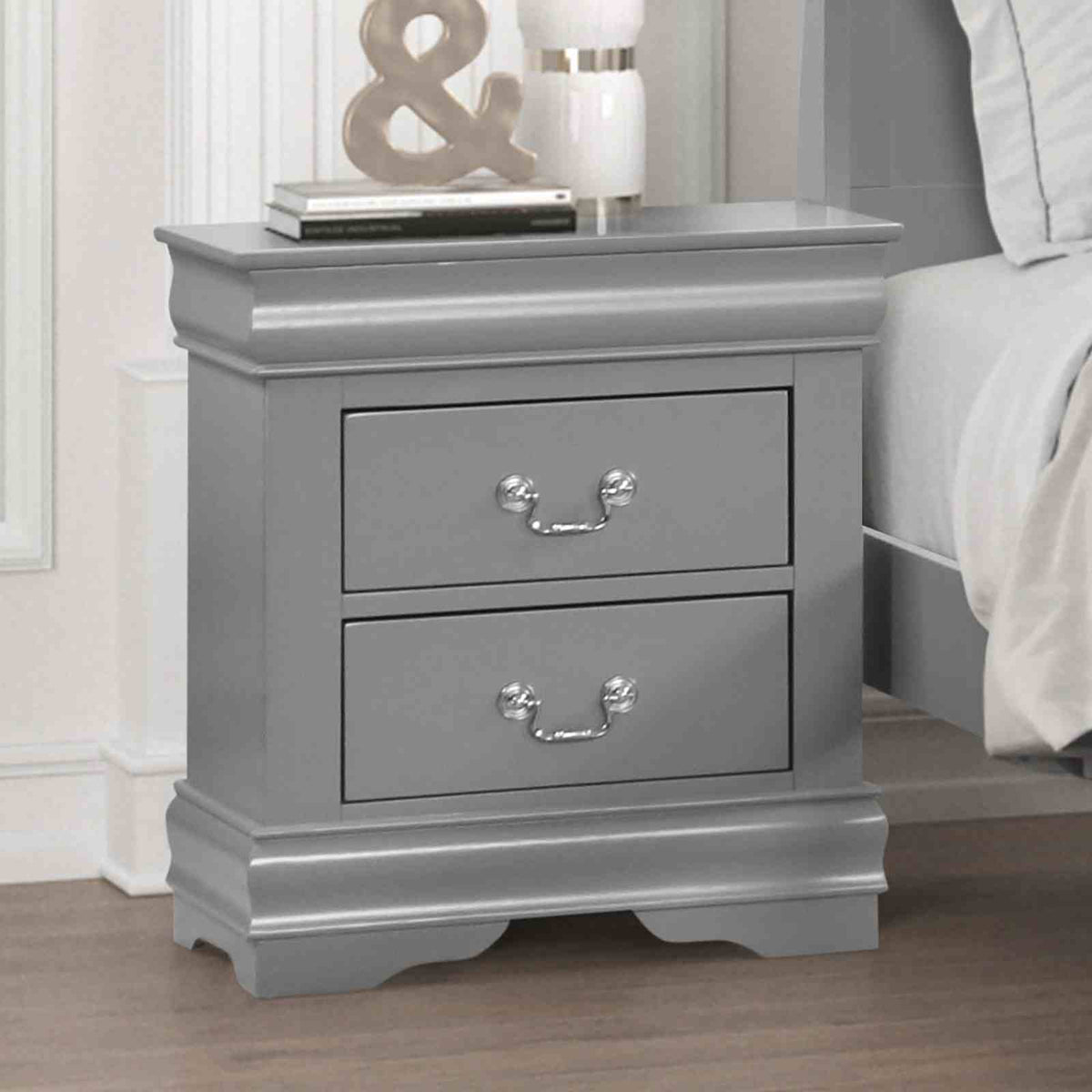 Louis Philippe - Nightstand, Gray