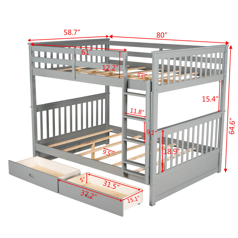 Bunk Bed With Ladders And 2 Storage Drawers - R&R Furniture Gallery (Fountain Valley, CA)