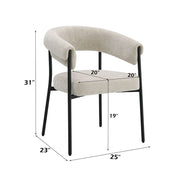 Jirina - Chenille Arm Chair (Set of 2) - Beige & Black - R&R Furniture Gallery (Fountain Valley, CA)