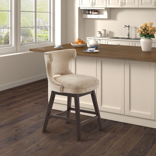 360 Degree Swivel Counter Stool With Silver Detailing - R&R Furniture Gallery (Fountain Valley, CA)
