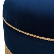 Yolanda - Round Upholstered Accent Ottoman - R&R Furniture Gallery (Fountain Valley, CA)
