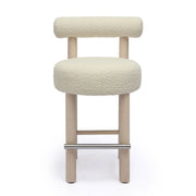 Carmel - Boucle and Solid Wood Counter Stool - R&R Furniture Gallery (Fountain Valley, CA)
