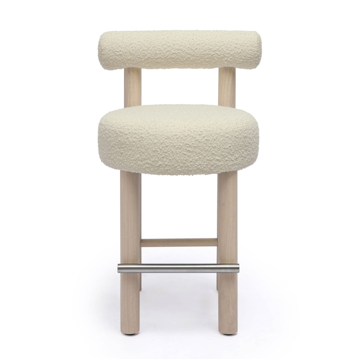Carmel - Boucle and Solid Wood Counter Stool - R&R Furniture Gallery (Fountain Valley, CA)