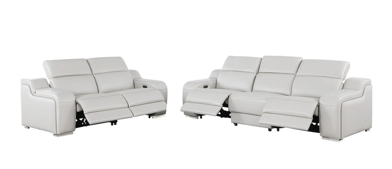 1116 - 5-Piece Modular Power Reclining Sofa And Loveseat Set In With 4 Power Recliners & Power Headrests
