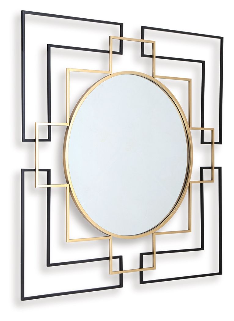 Oceanal - Accent Mirror - Black / Gold Finish - R&R Furniture Gallery (Fountain Valley, CA)