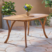 Outdoor Table With Smooth Lines, Slat Top - R&R Furniture Gallery (Fountain Valley, CA)
