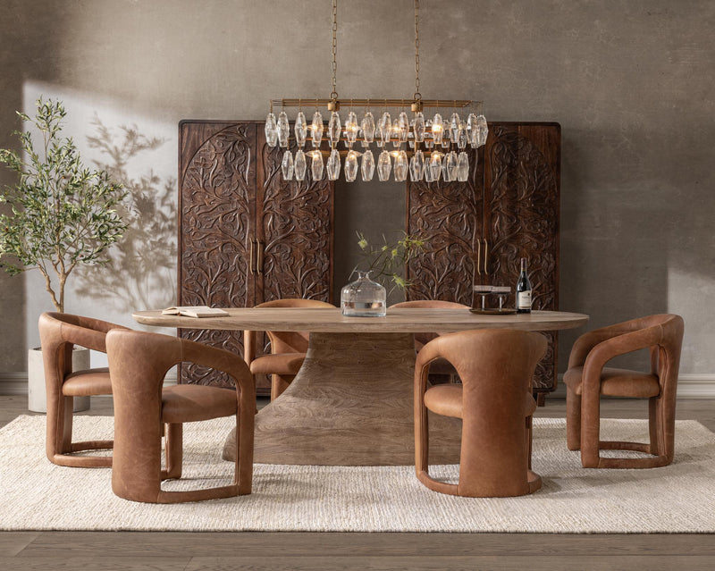 Amra - 94" Dining Table - Sandstone Greige - R&R Furniture Gallery (Fountain Valley, CA)
