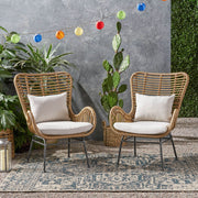 Modern Aesthetic Outdoor Rattan Accent Chair With Metal Legs - R&R Furniture Gallery (Fountain Valley, CA)