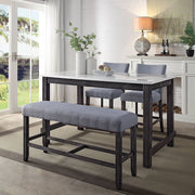 Yelena - Counter Height Table With Marble Top - Marble Top & Weathered Espresso - R&R Furniture Gallery (Fountain Valley, CA)