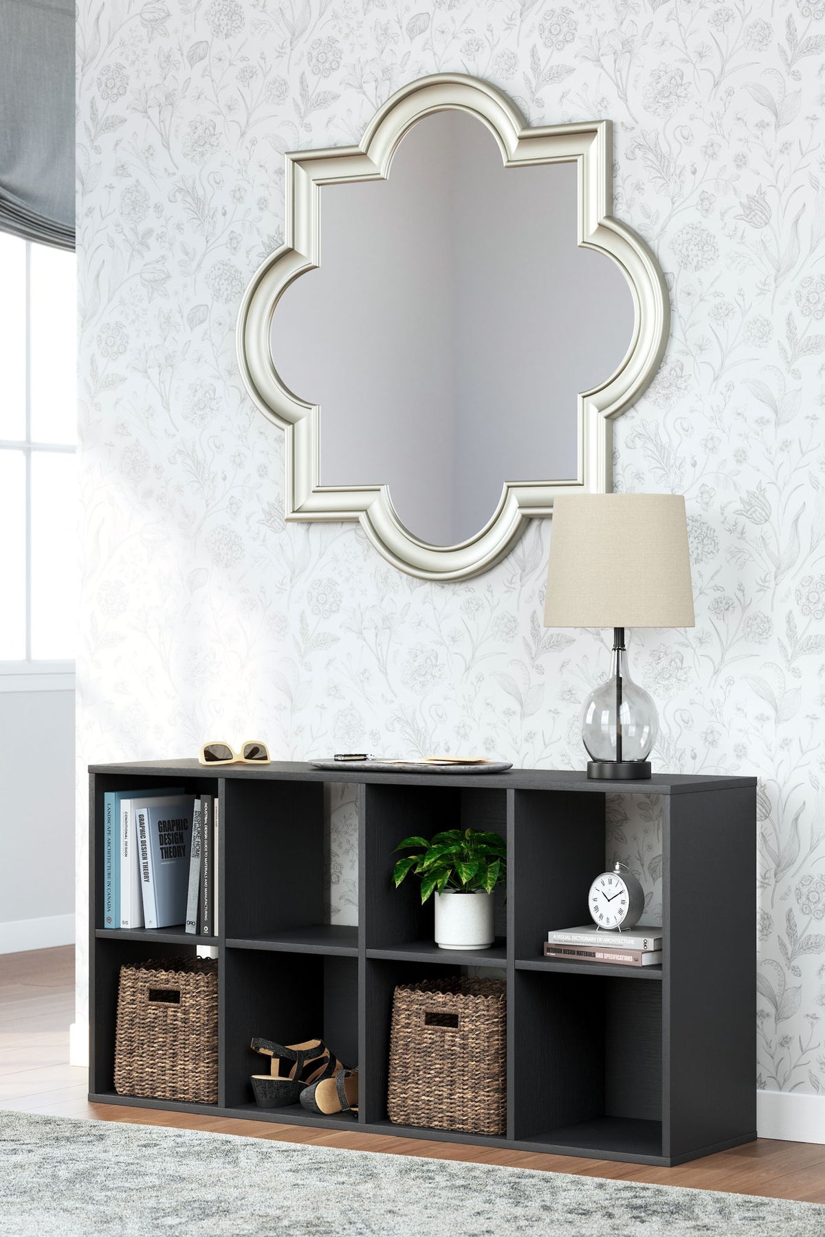 Signature Design by Ashley Langdrew cube organizer with multiple open compartments for versatile storage and organization.