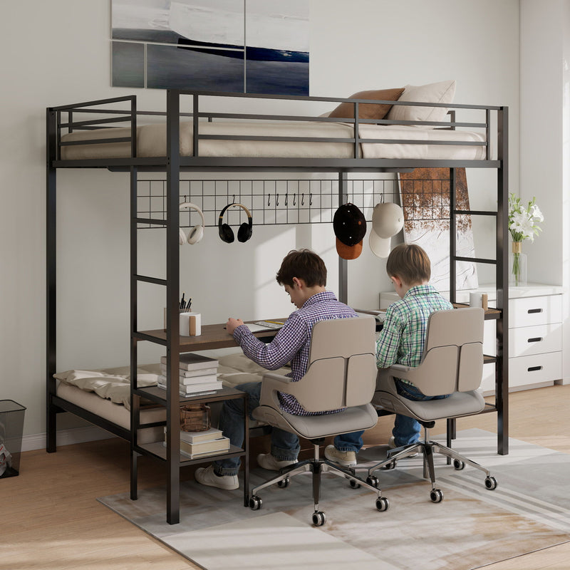 Ethan - Bunk Bed With Desk, Charging Station, Storage Shelves - R&R Furniture Gallery (Fountain Valley, CA)