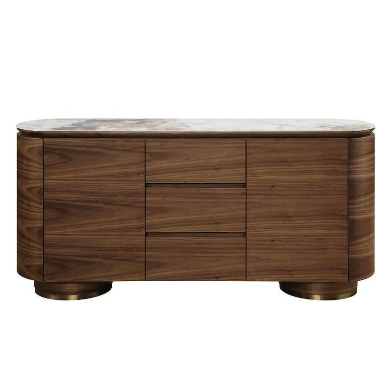 Willene - Server With Ceramic Top - Ceramic Top & Walnut - R&R Furniture Gallery (Fountain Valley, CA)
