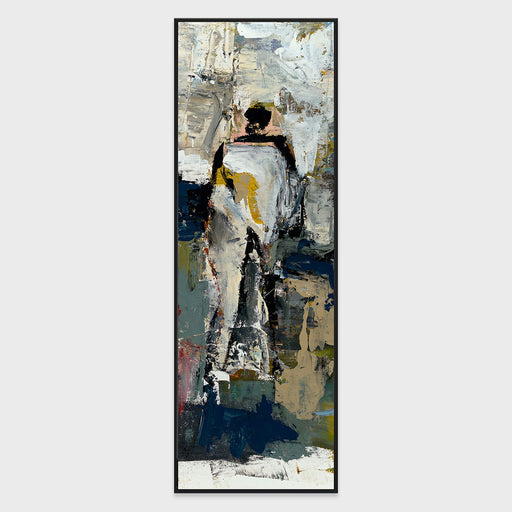 Solo II - 24" x 72" Painting Art by Buddy Whitlock - Dark Gray / Pearl Silver - R&R Furniture Gallery (Fountain Valley, CA)