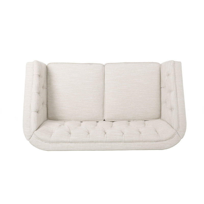Sophisticated Loveseat With Diamond Stitched Detailing - R&R Furniture Gallery (Fountain Valley, CA)