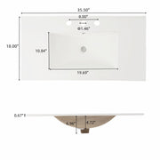 Modern Bathroom Vanity With Rectangle Ceramic Sink, Soft Closing Doors - R&R Furniture Gallery (Fountain Valley, CA)