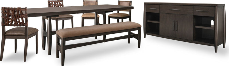 Koko Upholstered Dining Bench in Minx