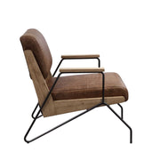 Eacnlz - Accent Chair - Cocoa Top Grain Leather & Matt Iron - R&R Furniture Gallery (Fountain Valley, CA)