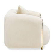 Sassani - Accent Chair - Crepe / Gold - R&R Furniture Gallery (Fountain Valley, CA)
