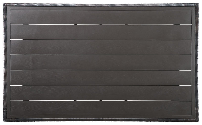 Easy Isle - RECT Multi-Use Table - Dark Brown / Beige - R&R Furniture Gallery (Fountain Valley, CA)