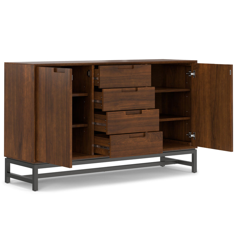 Banting Sideboard with Centre Drawers — Modern Industrial Storage Cabinet in Oak or Walnut - R&R Furniture Gallery (Fountain Valley, CA)