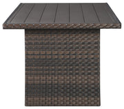 Easy Isle - RECT Multi-Use Table - Dark Brown / Beige - R&R Furniture Gallery (Fountain Valley, CA)