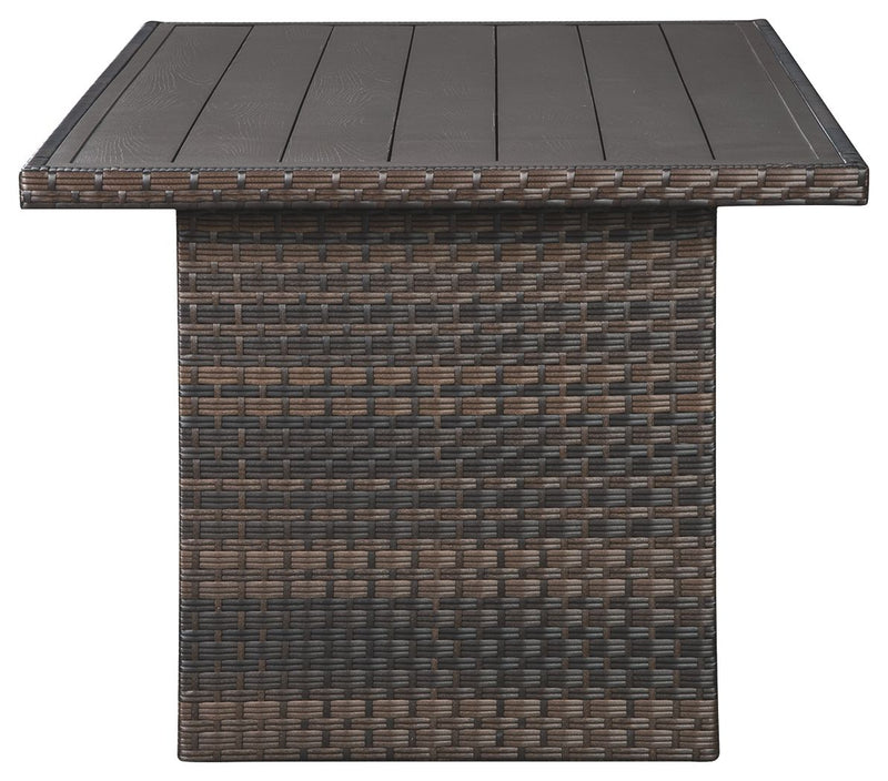 Easy Isle - RECT Multi-Use Table - Dark Brown / Beige - R&R Furniture Gallery (Fountain Valley, CA)