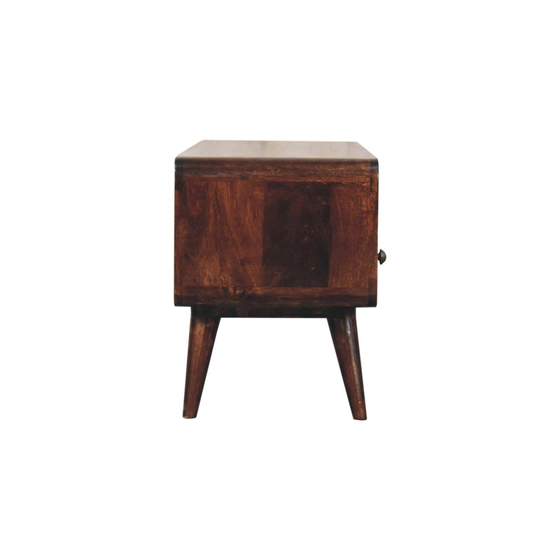 Solid Wood Curved Media Unit - R&R Furniture Gallery (Fountain Valley, CA)