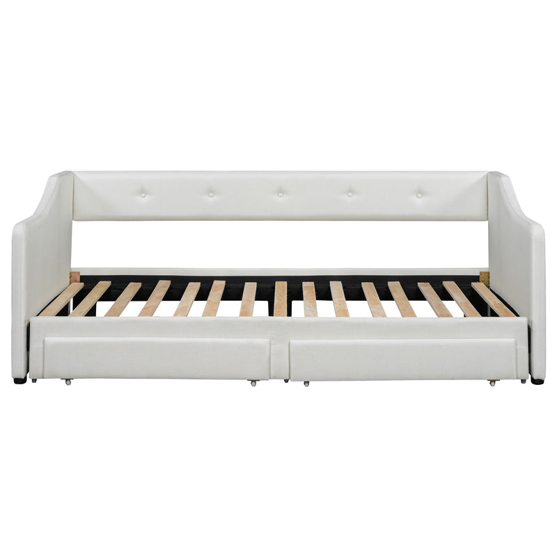 Upholstered Daybed With 2 Drawers - R&R Furniture Gallery (Fountain Valley, CA)